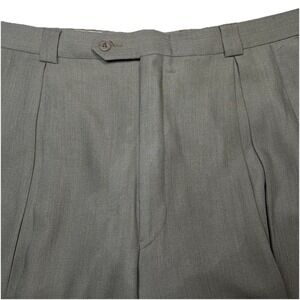Monsieur Givenchy Dress Trouser 38R (38x24) SHORT Mens Kissing Pleat Olive Taupe